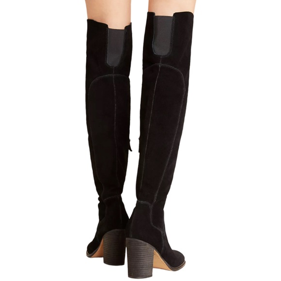 New Kelsi Dagger Brooklyn x Anthropologie Logan Over Knee 8.5 Brown Red Suede - Picture 9 of 12